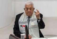 الرئيس الفلسطيني محمود عباس خلال كلمة ألقاها في الجمعية العامة للبرلمان التركي.