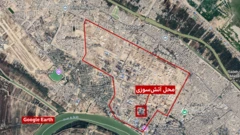 محل آتش‌سوزی پالایشگاه نفت آبادان 