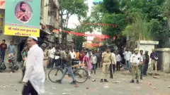 વડોદરામાં રામ નવમીના દિવસે થયેલાં તોફાનોની તસવીર