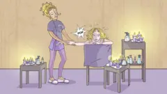 Иллюстрация к истории: массажистка выдергивает руку