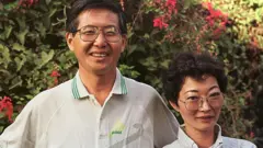 Susana Higuchi junto a Alberto Fujimori.