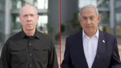 بنيامين نتنياهو ويوآف غالانت في تصريحات صحفية