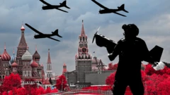 Колаж Москва і дрони