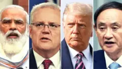 کواڈ ممالک کے سربراہان