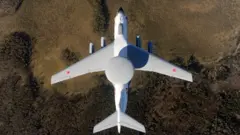 A Bevriev A-50 plane from above
