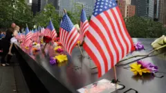 A memorial for the victims of the terror attack on 11 September 2001