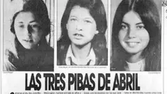 Laura Raggio, Silvia Reyes, -ambas de 19- y Diana Maidanik, de 22 en un artículo de diario de la época