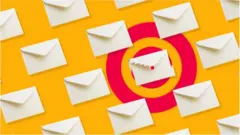 Ilustração de várias correspondências simulando emails