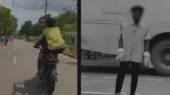 காரைக்குடியில் மாணவிகள் முன்பு இரு சக்கர வாகனத்தில் ஸ்டண்ட் செய்ய முயன்று கீழே விழுந்த மாணவர் மற்றும் அவரது நண்பர்கள் மீது வழக்குப்பதிவு செய்யப்பட்டிருந்தது.