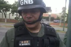 Rafael Quero Silva, com seu uniforme da Guarda Nacional Bolivariana da Venezuela
