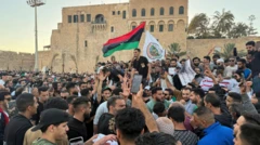 تجمع لمتظاهرين في ساحة الشهداء في العاصمة الليبية طرابلس 