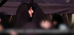 دختر قاسم سلیمانی در مراسم تشییع ابراهيم رئیسی