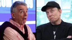 Мајкл О'ЛОири, шеф Рајанера, и Илон Маск, технолошки милијардер, данима размењују увреде због одлуке авио-компаније да не користи Масков сателитски интернет производ Старлинк