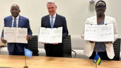 Christophe Lutundula, Filippo Grandi, na Marie Solange Kayisire