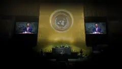 رئيس المرحلة الانتقالية في سوريا أحمد الشرع يلقي كلمة أمام الجمعية العامة للأمم المتحدة في نيويورك