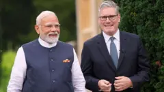 பிரதமர் நரேந்திர மோதி - பிரிட்டிஷ் பிரதமர் கியர் ஸ்டாமர்
