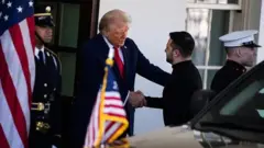 Donald Trump greet Volodymyr Zelensky for di White House for February bifor dia infamous row for di Oval Office