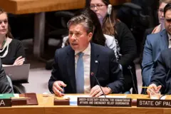 Tom Fletcher discursando no Conselho de Segurança da ONU