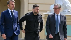 Shugaba Macron na Faransa da Zelensky na Ukraine da kuma Kier Starmer na Birtaniya