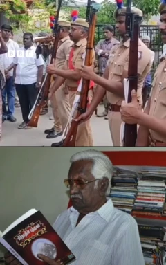 காணொளி: மறைந்த கவிஞர் புவியரசு உடலுக்கு குண்டுகள் முழங்க அரசு மரியாதை