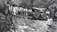 Ilustração do século 19 retrata o transporte do Bendegó pelo interior da Bahia