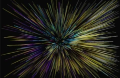 กราฟิกลำแสงหลากเส้นสี 