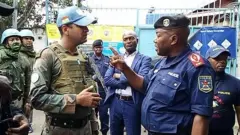 Umupolisi wa DR Congo avugana n'umusirikare w'umuhinde wa MONUSCO