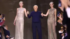 Giorgio Armani na Semana de Moda de Paris em junho de 2024