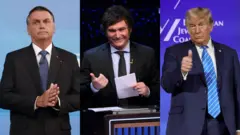 Jair Bolsonaro, Javier Milei y Donald Trump