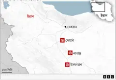 ২০২৫ সালের জুন মাসে ইরানের ইসফাহান, নাতাঞ্জ ও ফোর্দো- তিনটি স্থাপনায় হামলা চালিয়েছিল যুক্তরাষ্ট্র, ম্যাপে দেখানো হয়েছে