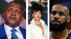 Aliko Dangote, Rihanna and Lebron James