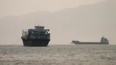 denizde iki gemi ve arka planda dağlar görülüyor