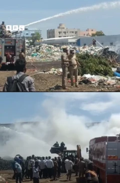 சென்னையில் குப்பைக் கிடங்கில் தீ விபத்து - சுற்றுவட்டார பகுதிகளில் புகைமூட்டம்