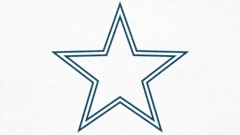 Desenho de uma estrela com borda dupla