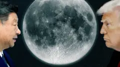 Montagem de Xi, Trump e a Lua