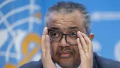 Umukuru wa OMS Dr Tedros Adhanom Ghebreyesus mu kiganiro i Geneva mu Busuwisi. Ifoto yo ku itariki ya 14 y’ukwezi kwa cumi na kabiri mu 2022
