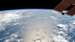 ภาพถ่ายมหาสมุทรแปซิฟิกฝั่งตะวันออกจากสถานีอวกาศนานาชาติ