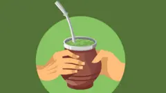 Ilustración de manos pasando el mate