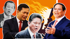 Minh họa lãnh đạo Campuchia và Việt Nam