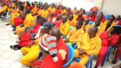 Men in yellow and red dress