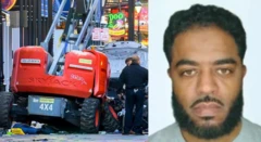 new arleans: The wrecked white pickup truck could be seen surrounded by police on Wednesday morning, 
Shamsud-Din Jabbar 