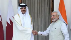 क़तर के अमीर और पीएम मोदी की मुलाक़ात