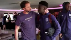 Gareth Southgate and Bukayo Saka