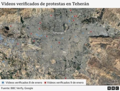 Gráfico de los videos verificados de protestas.