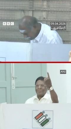  புதுச்சேரியில் ரங்கசாமி மற்றும் நாராயணசாமி வாக்களிப்பு