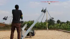 Drones wey dem dey use carri insecticide for Rwanda