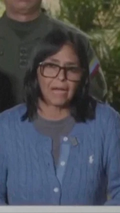 Delcy Rodríguez, presidenta encargada de Venezuela, se dirige al país.
