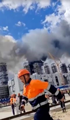 Амурский газохимический комплекс, рабочий, пожар