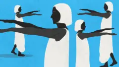 Ilustracija žene koja šeta podignutih ruku, mesečarenje, žena koja mesečari