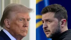 Колаж із портретів Володимира Зеленського і Дональда Трампа